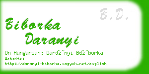 biborka daranyi business card